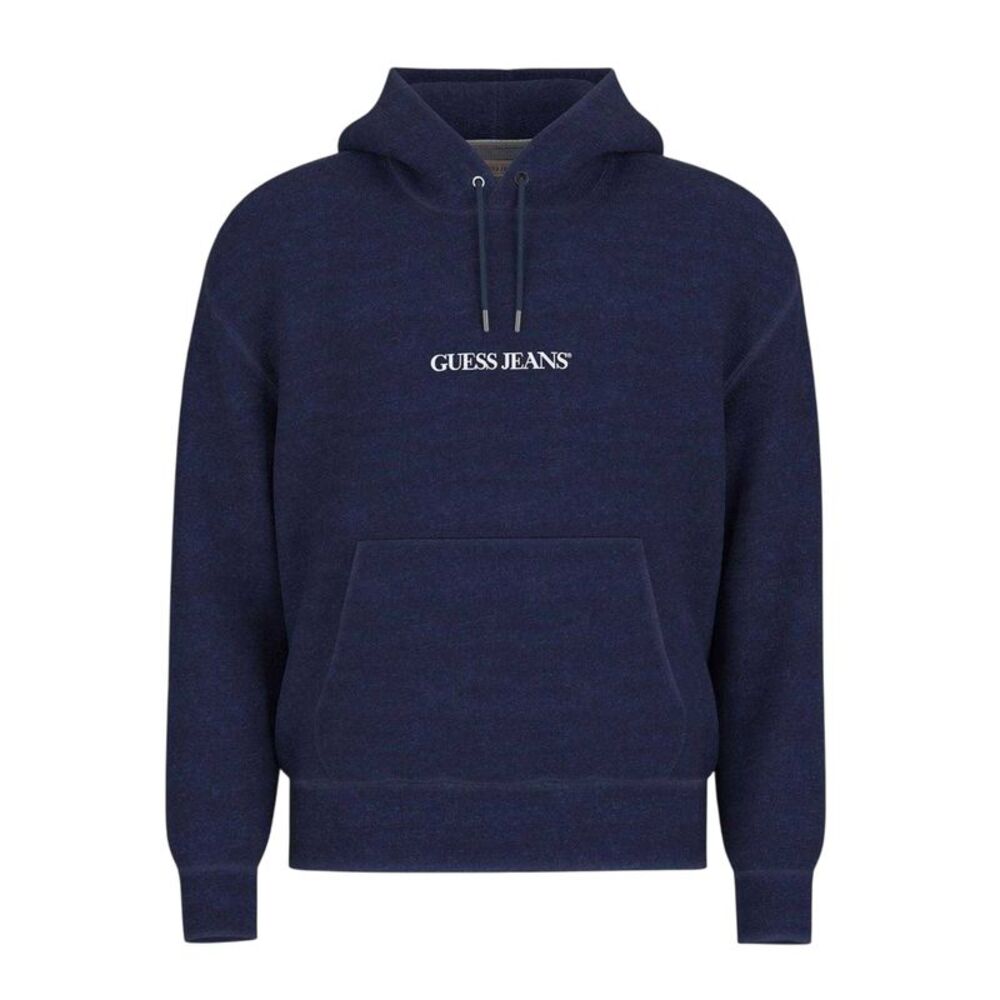 Guess Mens Logo Printed Hoodie / Indigo